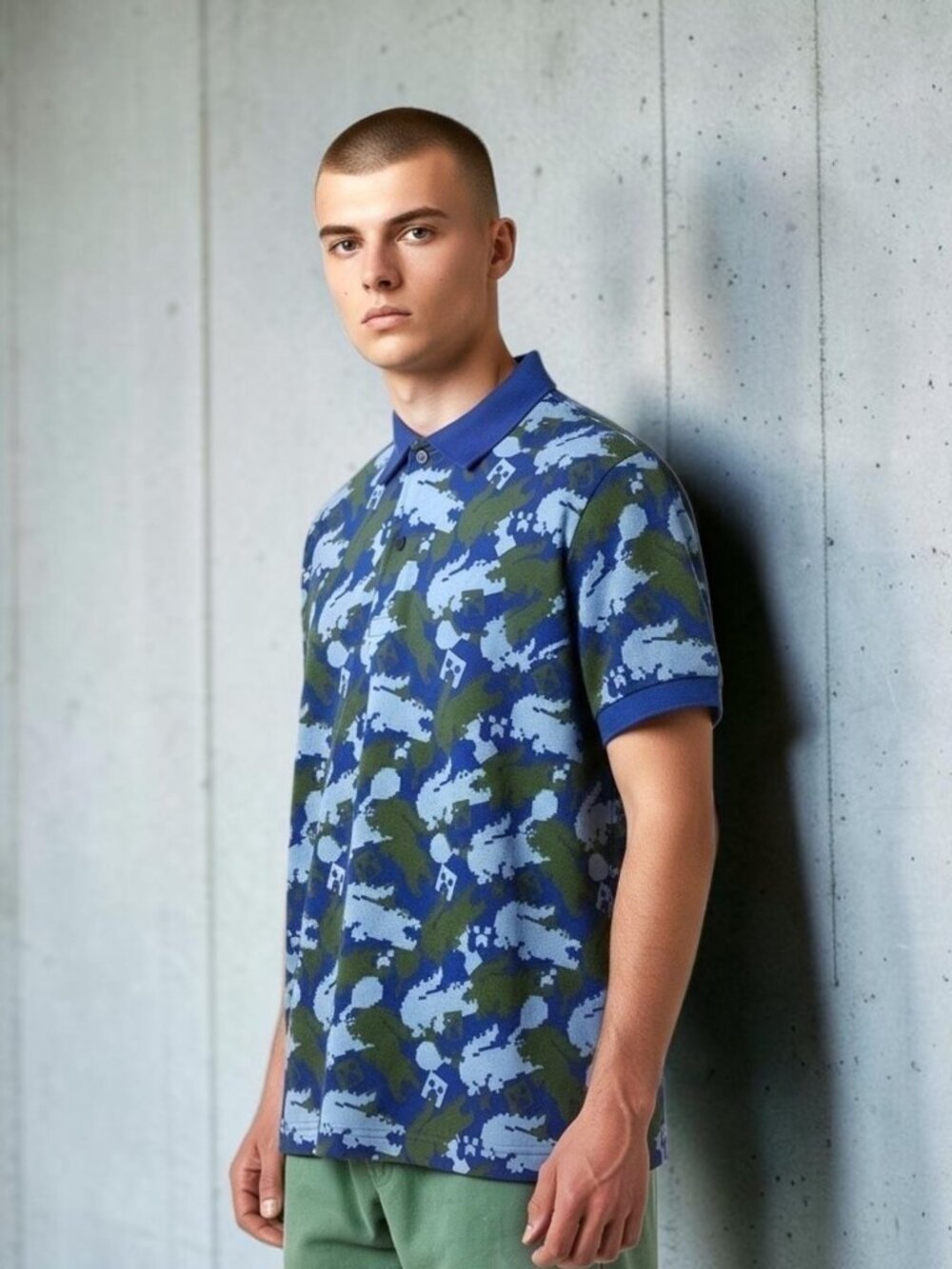 Lacoste x Minecraft Pixelated Croc Polo Shirt Medium